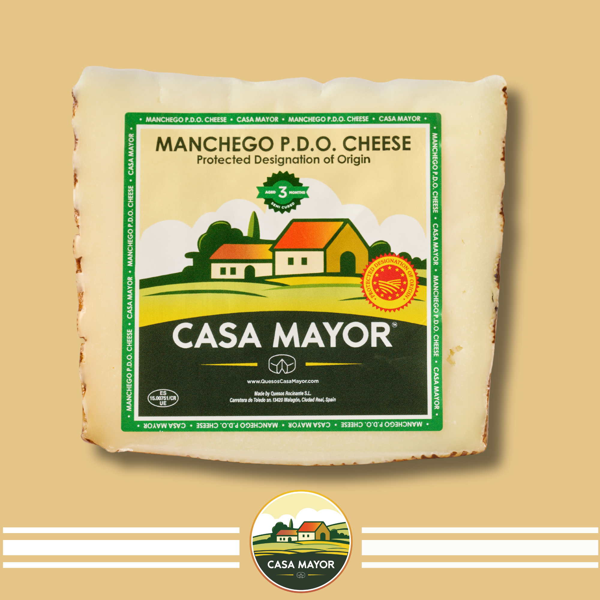 Manchego Cheese D.O.P – Ages Trio Pack (3-Month, 12-Month & 18-Month Wedges) – 3 Wedge Assortment – Spanish Sheep’s Milk Cheese by Casa Mayor