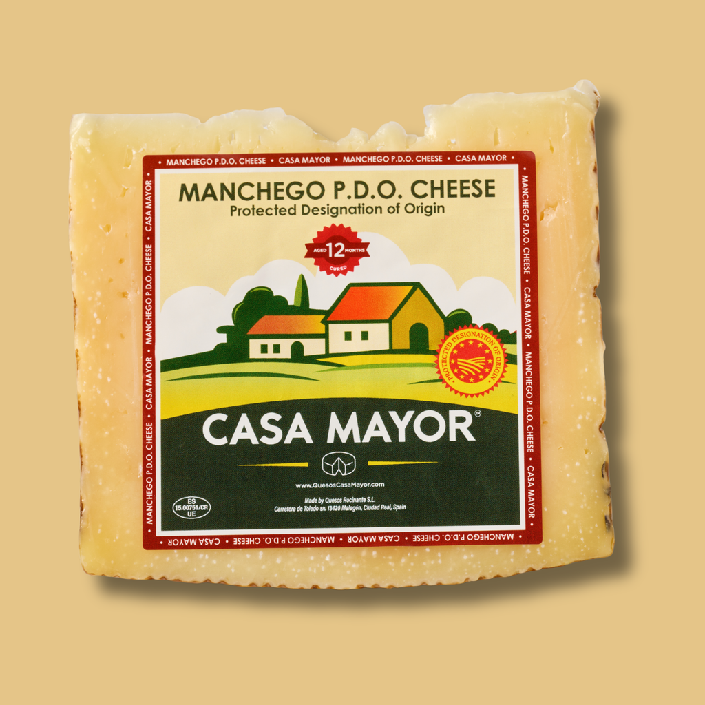 Manchego Cheese D.O.P – 12 Months Aged (Reserva Extra) – 2 Wedge Pack (Total 1 lb) – Spanish Sheep’s Milk Cheese by Casa Mayor