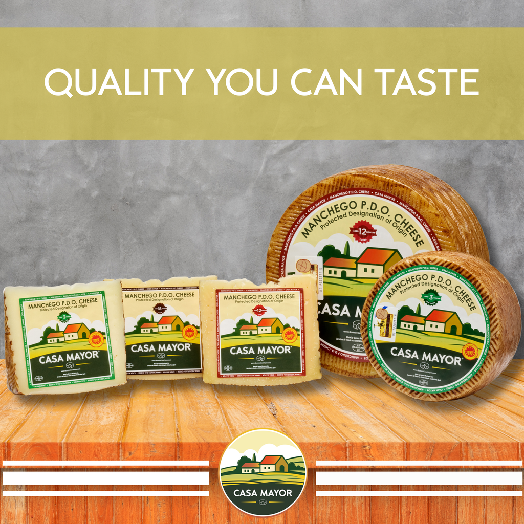 Manchego Cheese D.O.P – 3 Months Aged (Semi-Cured) – 2 Wedge Pack (Total 1 lb) – Spanish Sheep’s Milk Cheese by Casa Mayor