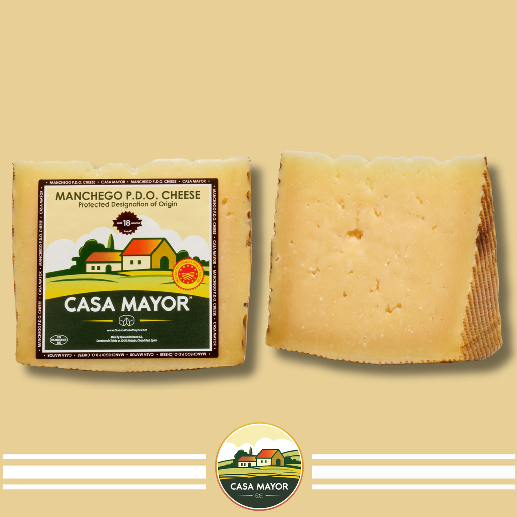 Manchego Cheese Gran Reserva D.O.P – Aged 18 Months – 2 Wedge Pack (8 oz Each) – Total 1 lb – Spanish Sheep’s Milk Cheese by Casa Mayor